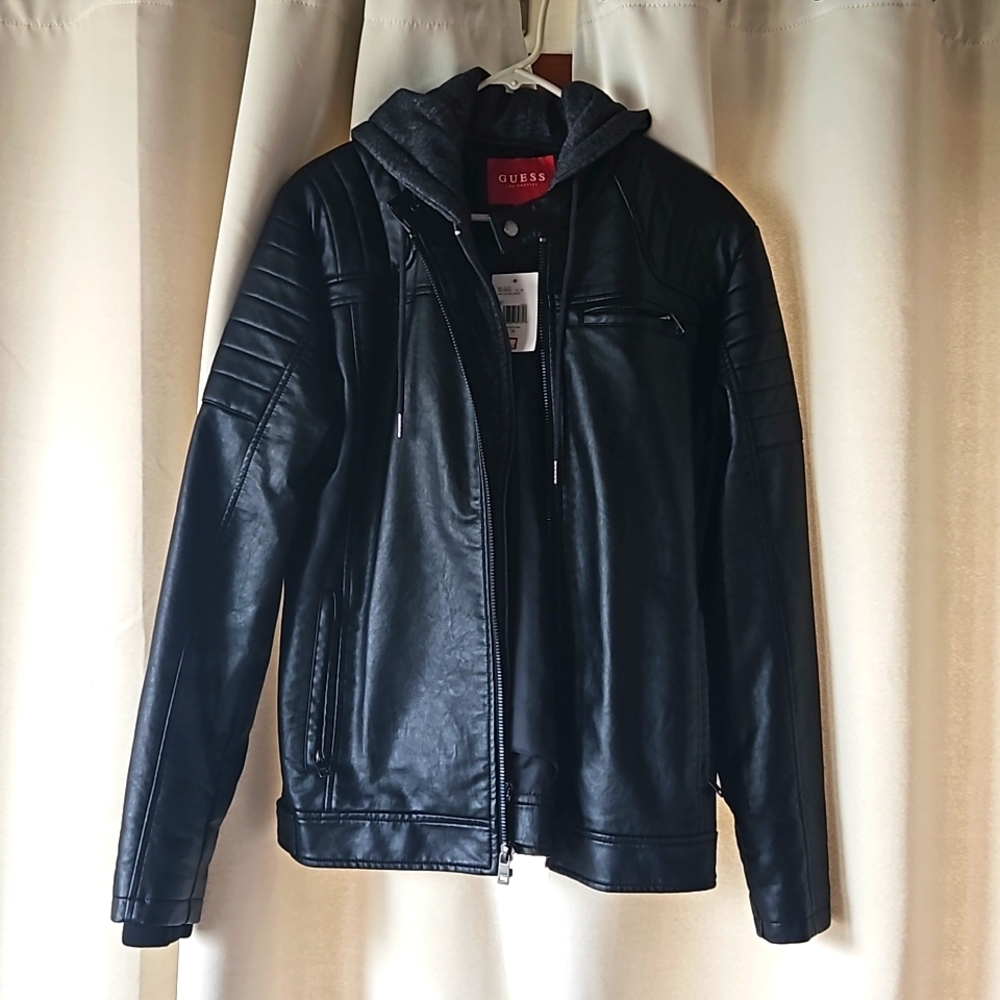 Black Guess hooded jacket size Medium